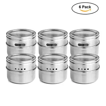 12buc/set Clar Capac Magnetic Spice Tin Borcan din Inox Condimente Sos Container de Depozitare Borcane Bucătărie Condiment Titular de uz casnic