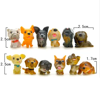 12buc/set Decor de Masă Kawaii Ornamente de Animale din PVC in Miniatura Puppy Mini Desene animate Câini Figurine Decor Acasă Ornament de Gradina