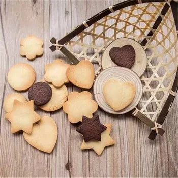 12buc/set din Oțel Inoxidabil de Tăiere de Fructe Iubesc Rotund Star 3D Biscuit Mucegai Copii Dejun Mucegai de Copt Cookie-Cutter Cookie Mucegai