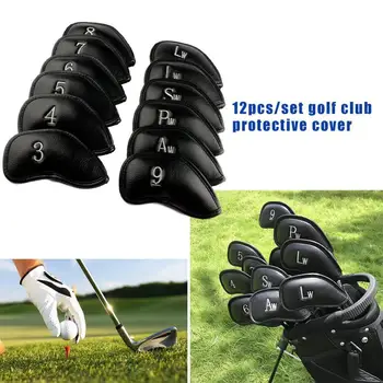 12BUC/Set Golf Club Capacul de Protecție de Golf de Fier de Acoperire de Protecție Maneca Coperta PU Tac Pac I6N0