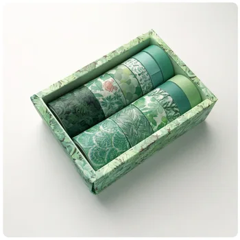 12buc/Set Planta Verde Washi Bandă de Bază de Bandă de Mascare Decorative, benzi Adezive Autocolant Scrapbooking Jurnal de Rechizite
