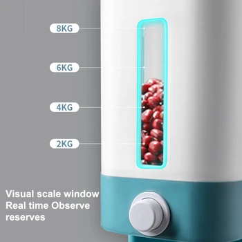 12KG Automata Plastic Cereale Distribuitor Cutie de Depozitare Ceașcă de Măsurare Bucătărie Alimentare Rezervor de Orez Recipient Organizator de Depozitare a Cerealelor Cutii