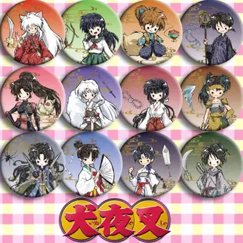 12pcs/1lot Anime Inuyasha Higurashi Kagome Sesshoumaru Figura 4874 Insigne Rotunde Pin Brosa, Cadouri de Jucărie pentru Copii