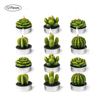 12pcs cactus Lumânare Lumânare Acasă decorare lumânare Artificiale Plante Suculente Lumânări fără Fum de Aromoterapie Ambarcațiunile de Lumânare Creativ