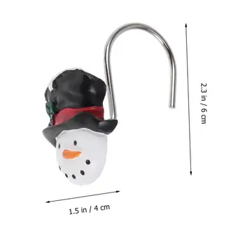 12Pcs Creative Pom de Crăciun om de Zăpadă Perdea de Duș Carlig Multifunctional Cârlige