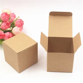 12pcs kraft mici drăguț cub de prajitura de ambalare cutie de carton festival petrecere de nunta ambalaj consumabile pentru cercei/lanț