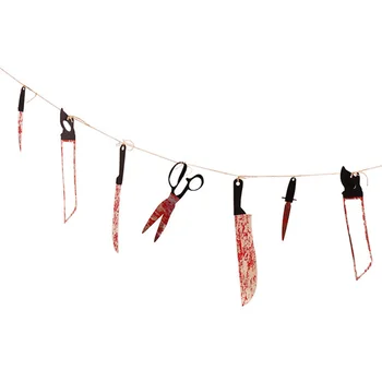 12pcs/lot Casa Bantuita de Halloween Decor Sânge Cuțit Seturi de Scule de Groază Infricosator Agățat Cuțit Ghirlanda Banner