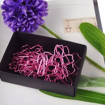 12pcs/lot de CALITATE de TOP Roz Placat cu Agrafe Sakura Hârtie Ac Marcaj Metal Memo Clip Papetărie Flori de Cires Cutie Clipuri