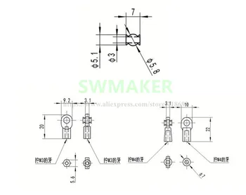 12pcs M3 M4 rod end ball joint kit pentru DIY kossel imprimantă 3D Rostock Kossel TRAXXAS Capetele de bară w/Bile Mari, Revo