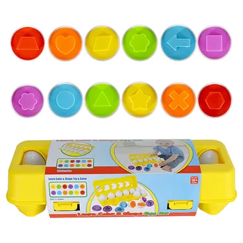 12pcs Montessori Forma de Potrivire Jucării Pentru Copii Copil mai Devreme de Învățământ Joc de Puzzle 3d Smart Material Plastic Oua de Jucarie pentru Copii