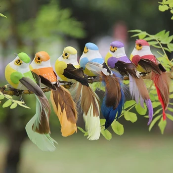 12PCS Păsări False Ambarcațiuni Artificiale Spuma Pene Mini Decor Masa Petrecere in Gradina Decoratiuni de Nunta Păsări de Simulare