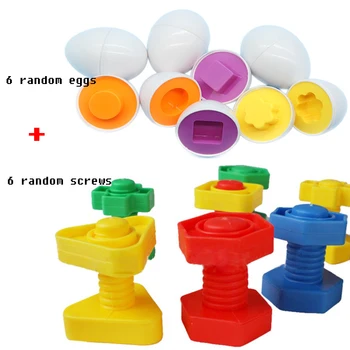 12Pcs Învățare Montessori Educația Matematica Jucarii Inteligente Ouă de Plastic, Șuruburi Forma de Potrivire Puzzle 3D, Jocuri Copii, Jucarii Educative