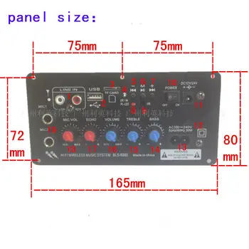 12V 24V 220V Putere amplificator built-in receptor Bluetooth dual microfon reglabil reverberație bord amplificator