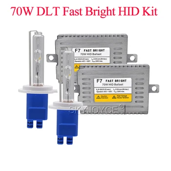 12V 70W DLT F7 Rapid Luminoase Balast HID Kit Auto Bec Far 3000K 4300K 6000K Xenon H7 H1 H11 9005 9006 D2H 70W HID Xenon Kit