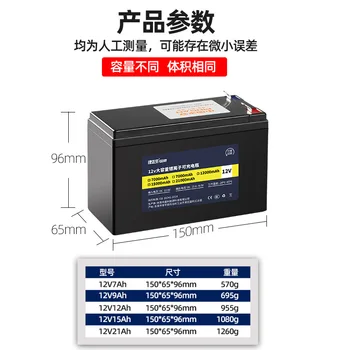 12V Baterie de Litiu de 20Ah 8Ah 15Ah Reîncărcabile Li-ion Pachet Cu Încărcător de 1A Pentru Copil Jucărie Mașină Electrică,Panou Solar,etc.