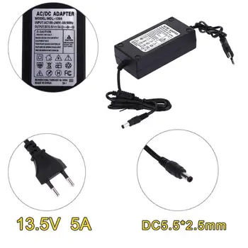 13.5 V 5A AC-DC Adaptor de Alimentare Dual Cablu Convertor Universal 5.5x2.1-2.5 m