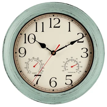 13.76 inch Ceas Automatic de Reglare a Timpului de Scanare de Radio Controlate Ceas Temperatura Higrometru Ceas de Perete Tăcut Design