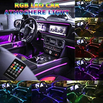 14 în 1 masina de lumina Ambientala RGB Fibra Optica Lumini de Culori Car Styling Decorative Atmosfera Lămpi Auto Interior APLICAȚIE ușor de control