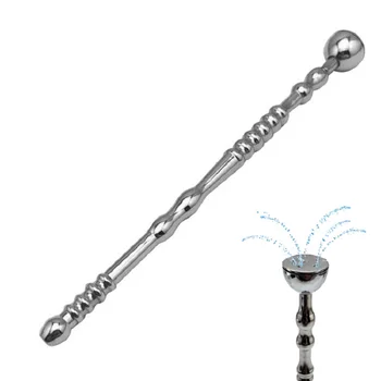 140mm lungime om din oțel inoxidabil apa care curge metal penis conectați stick cateter uretral sunet dilatatoare jucărie sexuală pentru bărbați