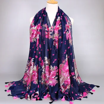 15 buc/lot mare de flori colorate doamnelor folie clasic de înaltă calitate, eșarfe/esarfa 1color moda bumbac șaluri musulmane hijab Solid