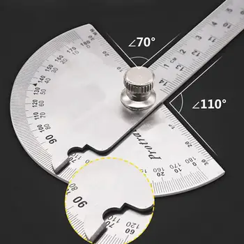 15 cm/20 cm din Otel Inoxidabil cu Cap Rotund 180 de grade Raportor de Unghi Finder Rotativ de Măsurare Conducător Mașinist Instrument Meșter Conducător