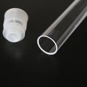 15 X 100 mm material Plastic Greu Eprubetă cu Capac din Plastic Transparent Școală Tub de Testare de Laborator Instrument Rotund Sticla 10pc / Set