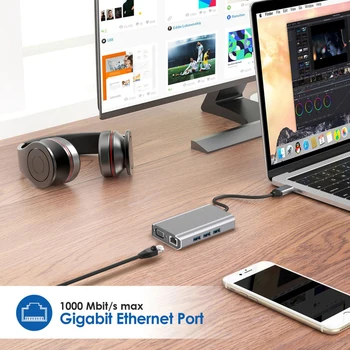 15 în 1 USB de Tip C HUB Pentru Macbook Pro Accesorii Laptop Cu o putere de 10W Wireless Notebook Taxa Docking Station Tip C Hub pentru HDMI