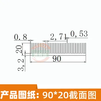 150*90*20MM din Aluminiu Extrudat Radiator Pentru LED de Mare Putere IC Chip Cooler Radiator radiator de Disipare a Căldurii Pentru Electronice