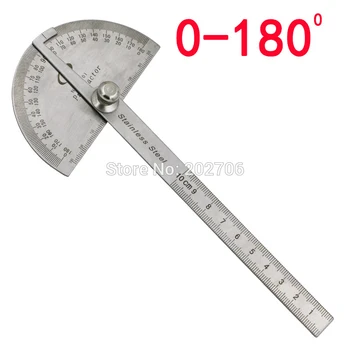 150mm 200mmProfessional din Oțel Inoxidabil Raportor 0-180 grade Cap Rotund cu 4 Inch 10cm Riglă de Măsurare și Instrumente de Măsurare