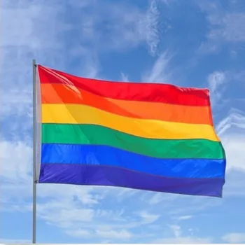 150x90cm Dublă față-Verso Poliester Curcubeu Lesbiene Gay Pride LGBT Pavilion Festival Petrecere de Carnaval Pânză Decor de Zbor Agățat Steagul
