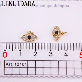 15buc 11x5mm alamă de aur/argint, culoarea ochilor cz pandantiv pentru femei colier cercei accesorii bijuterii face