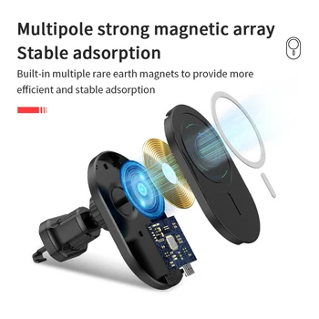 15W Wireless Încărcător de Mașină Muntele Magnetic Adsorbabilă Telefon Suport Auto Pentru iphone de 12 Mini Pro Max Magsave Rapid de Încărcare fără Fir