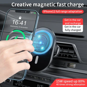 15W Wireless Încărcător de Mașină Muntele Magnetic Adsorbabilă Telefon Suport Auto Pentru iphone de 12 Mini Pro Max Magsave Rapid de Încărcare fără Fir