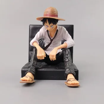 16.5 cm, 2 Tipuri de Anime One Piece Monkey D Luffy Postură Ședință Figura Model de Jucarie de Colectie Jucărie