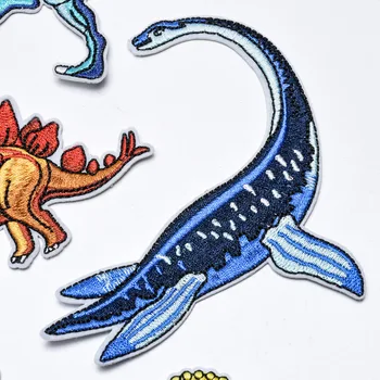 16 Buc Dinozaur Emblema Coase Pe/Fier Pe Brodate DIY Aplicatiile Patch Set pentru Copii Rucsaci, Palarii, Blugi, Jachete Dres