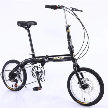 16 inch bărbați și femei portabil pliere biciclete copii adulți elevii cu turație variabilă frână disc de biciclete biciclete