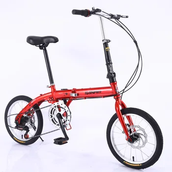 16 inch bărbați și femei portabil pliere biciclete copii adulți elevii cu turație variabilă frână disc de biciclete biciclete