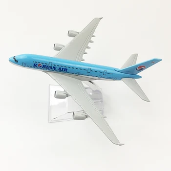 16cm 1:400 Scară Avioane Korean Air Lines Airbus A380 din Aliaj turnat sub presiune, Metal Model de Avion avion Avion Cadou de Colectie