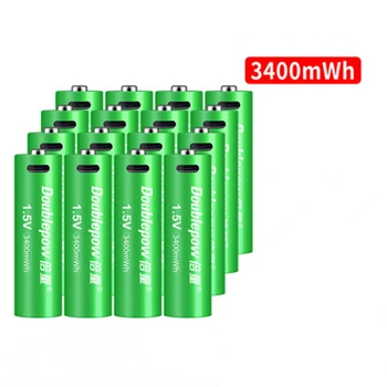 16pcs/lot Nou de 1,5 v 3400mWh AA baterie reîncărcabilă USB AA baterie reîncărcabilă litiu rapid de încărcare prin Micro USB cablu
