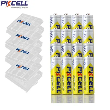 16Pcs PKCELL AA Acumulator 1.2 V NIMH 600mah Baterie Reîncărcabilă Cu 4 buc Suport Baterie de materiale Plastice, Cutii