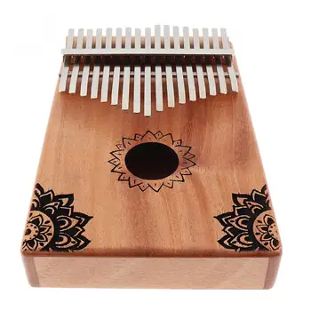 17 Cheie Kalimba din lemn Masiv de Mahon Degetul mare Pian cu Flori Model Mbira Mini Naturale Instrument de Tastatură