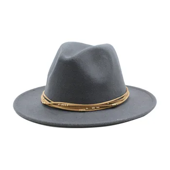17 culori Vintage Retro Simplu Vopsit Lână Simțit Negru pentru Femei Pălării Flat Brim Fedora Pălărie cu Ridicata Clasic Unisex Jazz Trilby