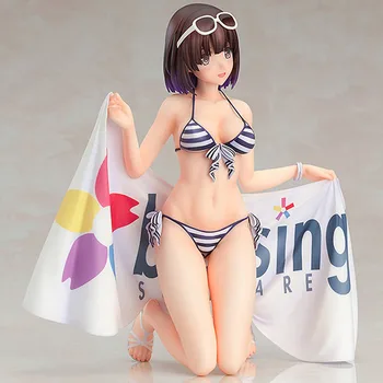 17cm Anime Saenai Eroina No Sodatekata Kato Megumi Poziția în Genunchi costum de Baie Figura Soldat Produs Finit 1/6 Modelul PVC