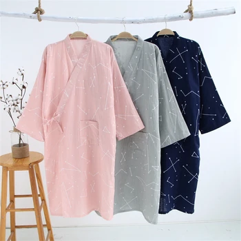 17Colors Bumbac Femeie Kimono Pijamale Yukata Stil Japonez Florale Vrac Lung Pijamale cămașă de noapte Cardigan de Agrement, Halat de baie
