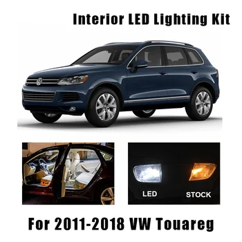 18 Becuri Albe Erori Interior LED-uri Auto de Lectură Kit de Lumina se Potrivesc Pentru VW Touareg 2010-2016 2017 2018 Harta Cupola Lămpii numărului de Înmatriculare