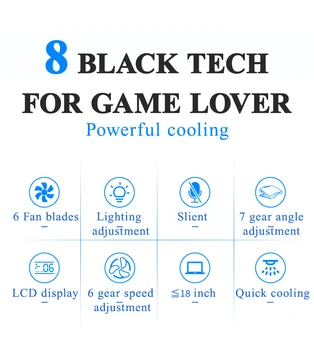 18 Inch Usb Ventilator de Răcire Laptop de Gaming Cooler 6 Fan Ecran 2 Port USB de Laptop de Răcire Pad Atletic Radiator pentru Gamer Profesionist