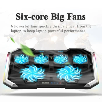 18 Inch Usb Ventilator de Răcire Laptop de Gaming Cooler 6 Fan Ecran 2 Port USB de Laptop de Răcire Pad Atletic Radiator pentru Gamer Profesionist