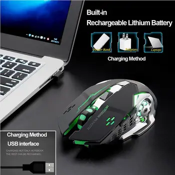 1800DPI de Încărcare Wireless Gaming Mouse 2.4 Ghz de Fundal Mecanice Mut Mouse-ul Optic 6 Buton DPI Reglabil pentru Laptop Pc