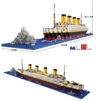 1860pcs NICI un Meci Lepining RMS Titanic Navă de Croazieră Model de Barca DIY Diamant Blocuri Mini Micro Cărămizi Jucarii Copii Cadouri