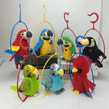 18cm Electric Papagal vorbitor Jucărie Drăguț Vorbind Record Repetă Flutura Aripile Electronice Pasăre Umplute Jucărie de Pluș pentru Copii Cadou de Ziua de nastere
